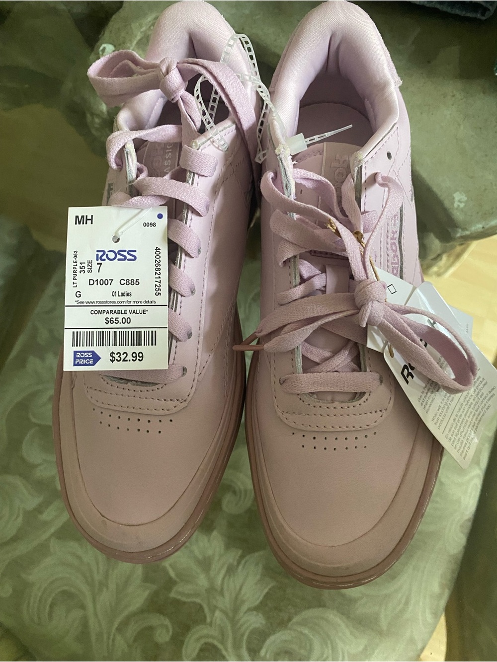 Reebok Women’s Pastel Pink Low-Top Lace-Up Sneakers